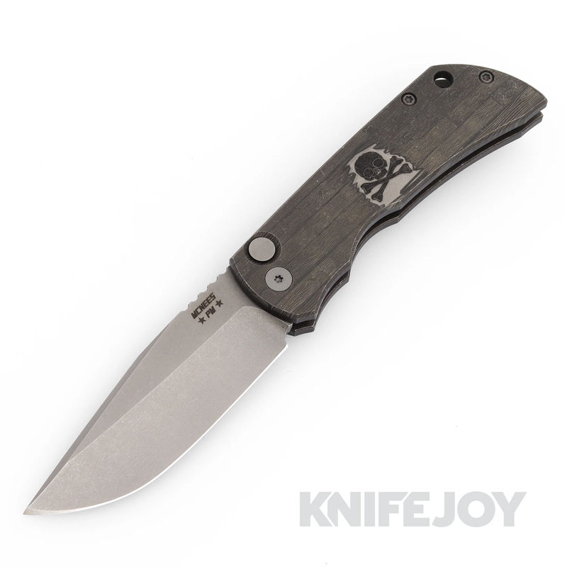 McNees Knives PM AUTOMAC Gen2 Magnacut Blade and Shipwreck Engraved Titanium Handles