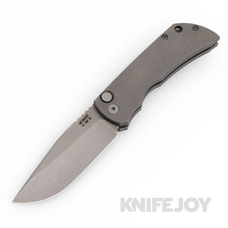 McNees Knives PM AUTOMAC Gen2 Magnacut Blade and Atomic Smooth Titanium Handles