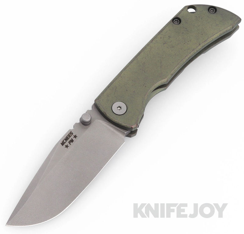 McNees Knives PM Mac2 3"- Gen2 Magnacut Blade and Atomic Green/ Bronze Titanium Handles