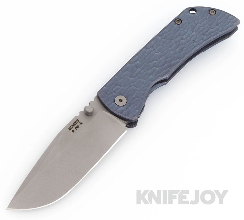 McNees Knives PM Mac2 3.5"- Gen2 Magnacut Blade and Atomic Blue/Bronze Jigged Titanium Handles