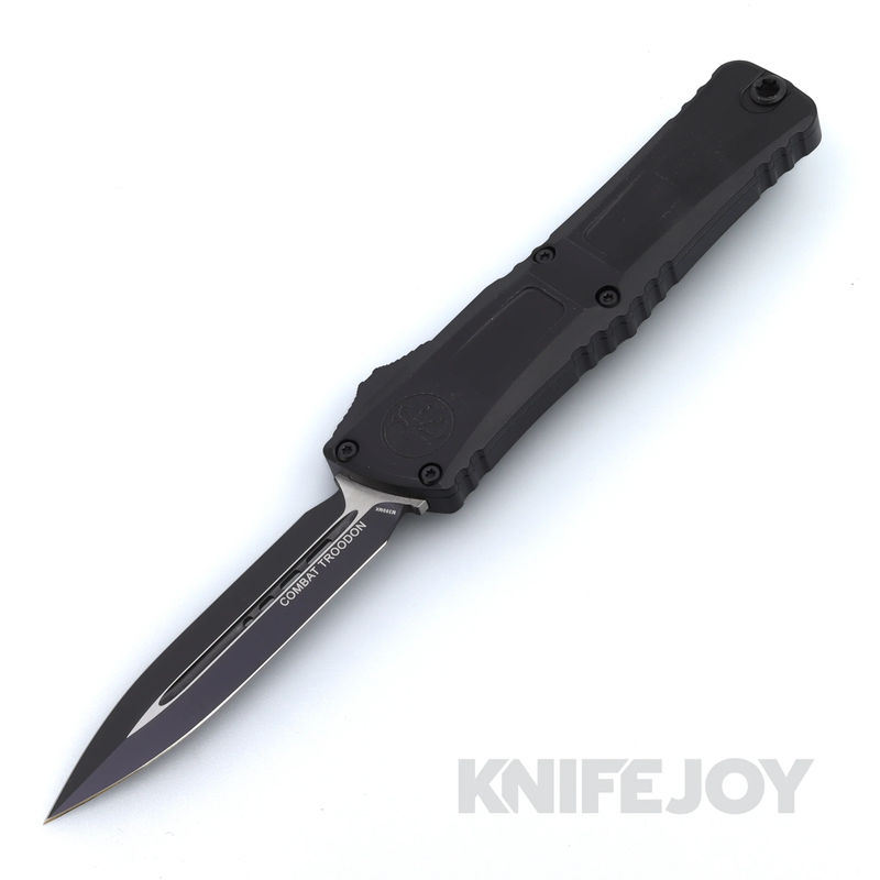 MICROTECH 1142-1T Combat Troodon Gen III OTF Auto Double Edge Tactical Standard Blade with Black Aluminum Handles
