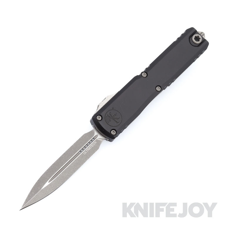 MICROTECH 1122-10AP Ultratech Gen III ZBP OTF Auto Double Edge Apocalyptic Blade with Black Aluminum Handles