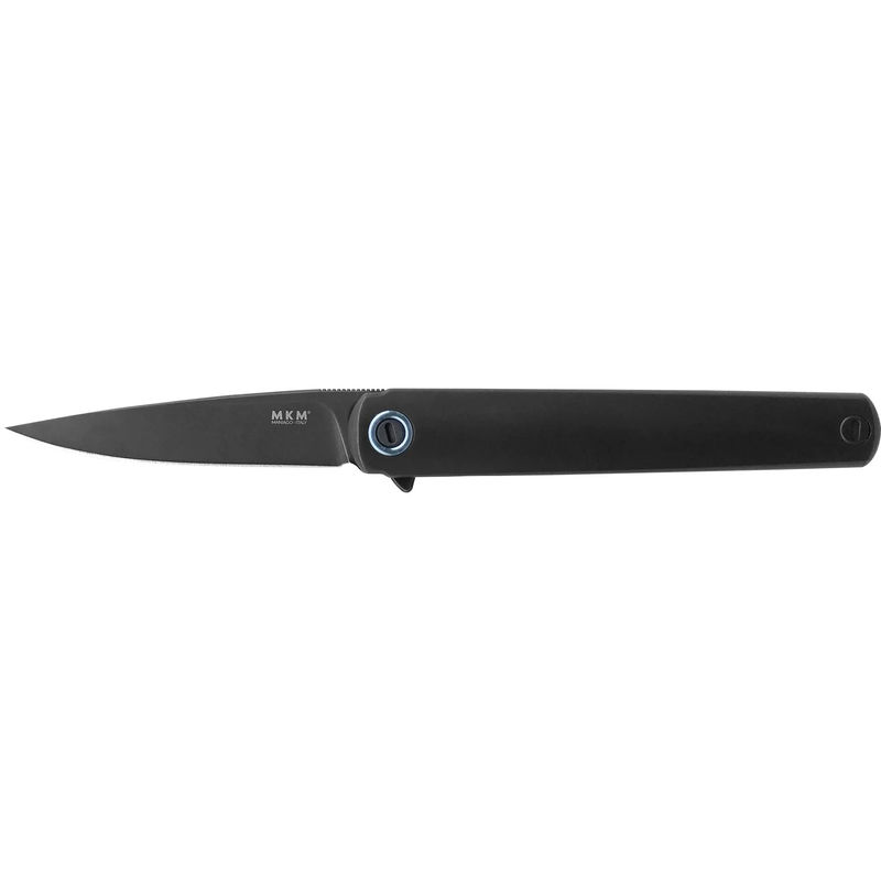 MKM Maniago Knife Makers Flame FL01-TDSW Folding Knife/ M390 DropPoint PVD Blade with Black GR.5 Titanium Handles