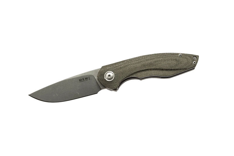 MKM Maniago Knife Makers Timavo VP02-GC Folding Knife/ M390 Satin Blade with Green Micarta Canvas Handle