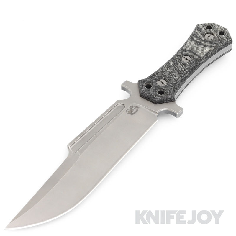 Jed Hornbeak Knives Coffin Fixed Blade Stonewash CPM 3V Bowie Blade with Micarta Handles