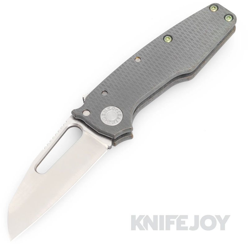 Demko Knives AD22 Custom Hand Ground Shark Foot Magnacut Blade with Sculpted / Anodized Titanium Handles