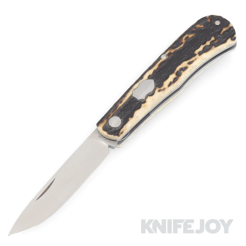 Tom Ploppert Knives 80% F1 SlipJoint Knife CPM 154 Blade with Premium Stag Handles/ Alum/ Bronze Bushing