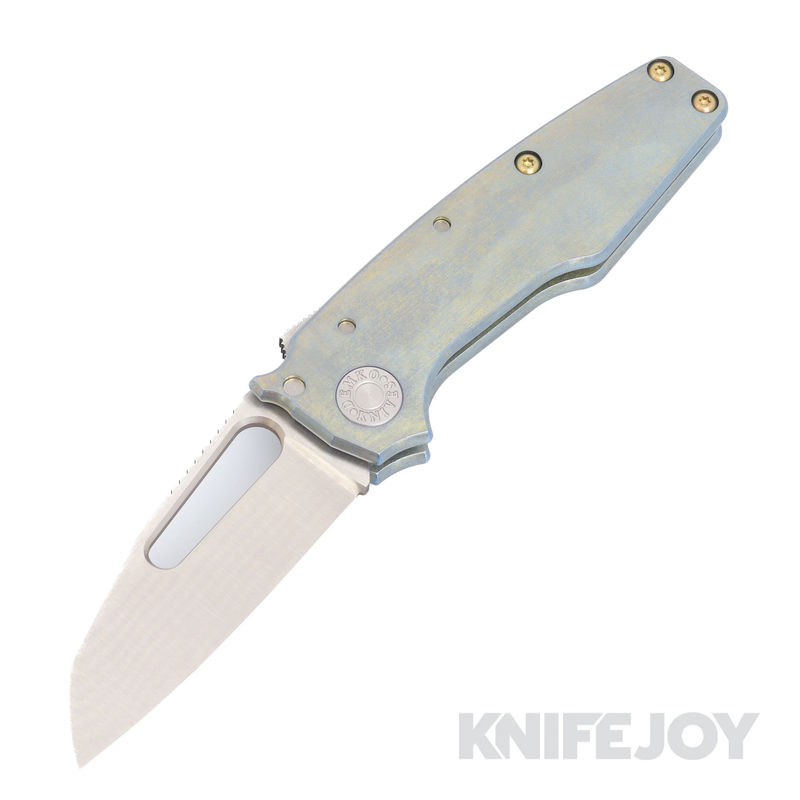Demko Knives AD22 Custom Hand Ground Shark Foot Magnacut Blade with Anodized Titanium Handles/ Anodized Hardware and Ambi Deep Carry Clip