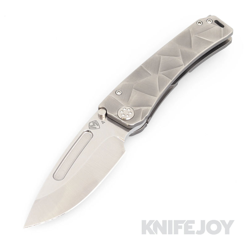 Medford Knives Marauder-H S45VN Tumbled Drop Point Blade with Tumbled "Stained Glass" Handles/ Standard Hardware and Clip