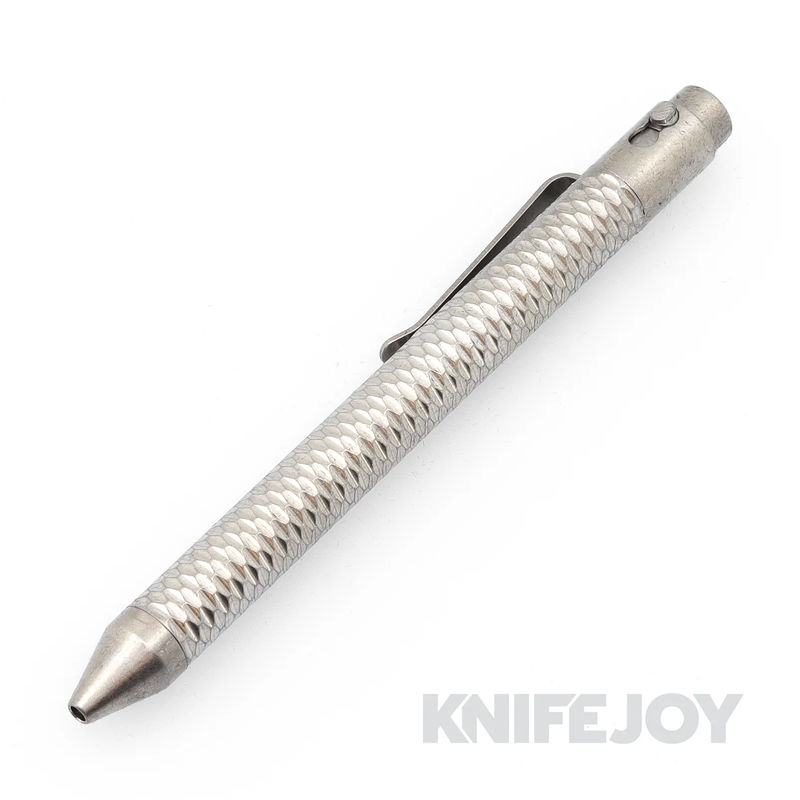 Nottingham Tactical TiButton Right Hand Double Lock Parker Full Carved Titanium Pen