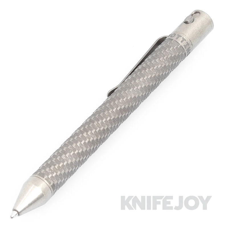 Nottingham Tactical TiButton Right Hand Double Lock Pilot G2 Full-Size Digital Blasted Titanium Pen