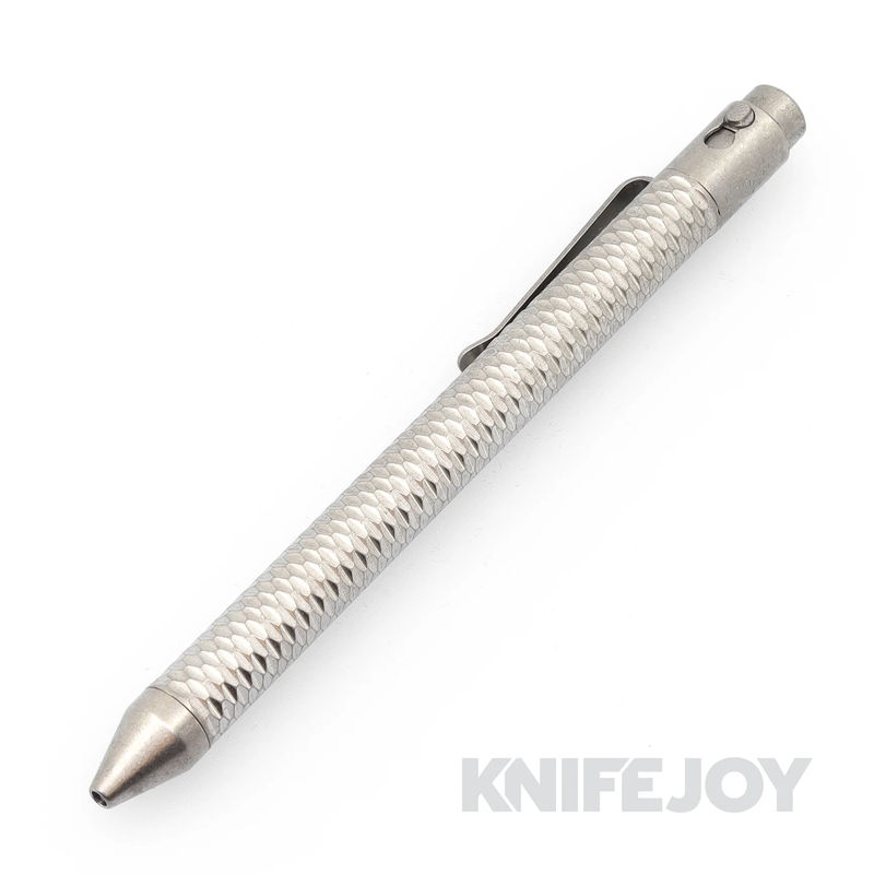 Nottingham Tactical TiButton Right Hand Double Lock Pilot G2 Full-Size Full Carved Titanium Pen