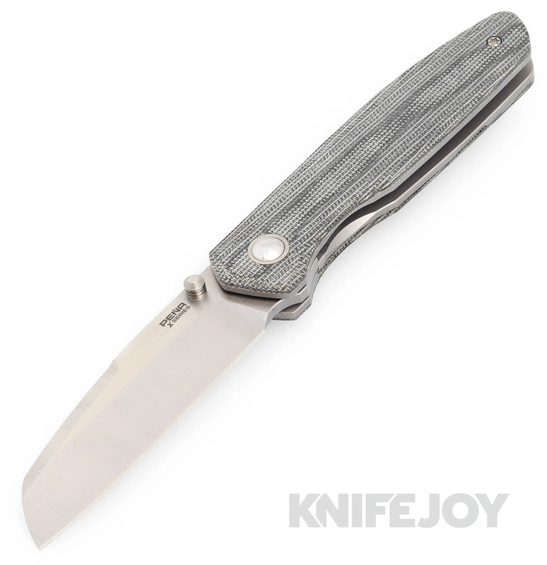 Enrique Pena X Series Front Flipper Bravo1 M390 Belt Satin Blade with Black Micarta Handles/ Titanium Hardware and Clip