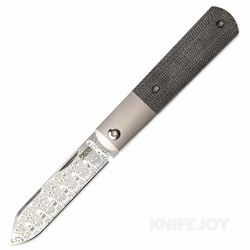 Enrique Pena X Series Front Flipper Barlow #2 Spey Blade Damasteel with Black Micarta