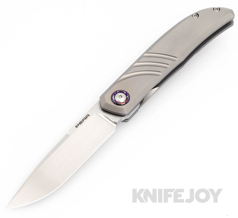 Enrique Pena Custom Rio Grande Front Flipper Plain Satin Blade with Titanium Scales/ Dark Zircuti Clip
