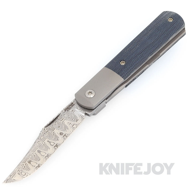Enrique Pena X Series Front Flipper Barlow #1 Clip Point Damasteel Blade with Custom Micarta