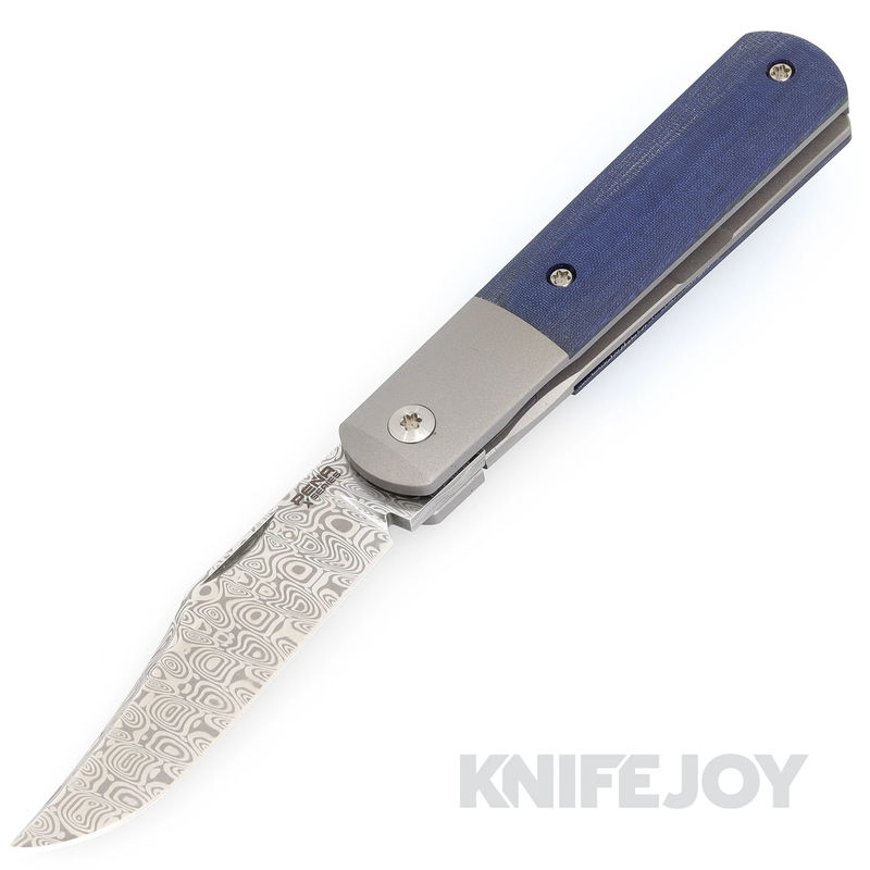 Enrique Pena X Series Front Flipper Barlow #1 Clip Point Damasteel Blade with Custom Micarta
