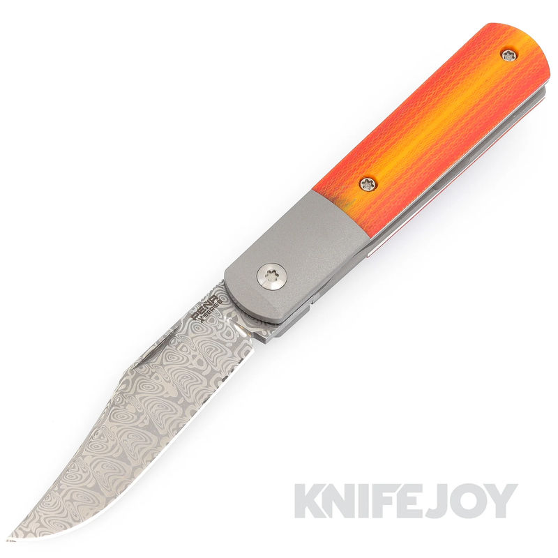 Enrique Pena X Series Front Flipper Barlow #1 Clip Point Damasteel Blade with Custom Handles