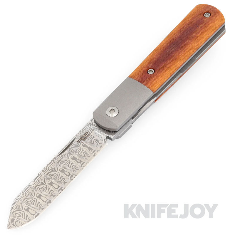 Enrique Pena X Series Front Flipper Barlow #2 Spey Blade Damasteel with Custom Micarta Handles