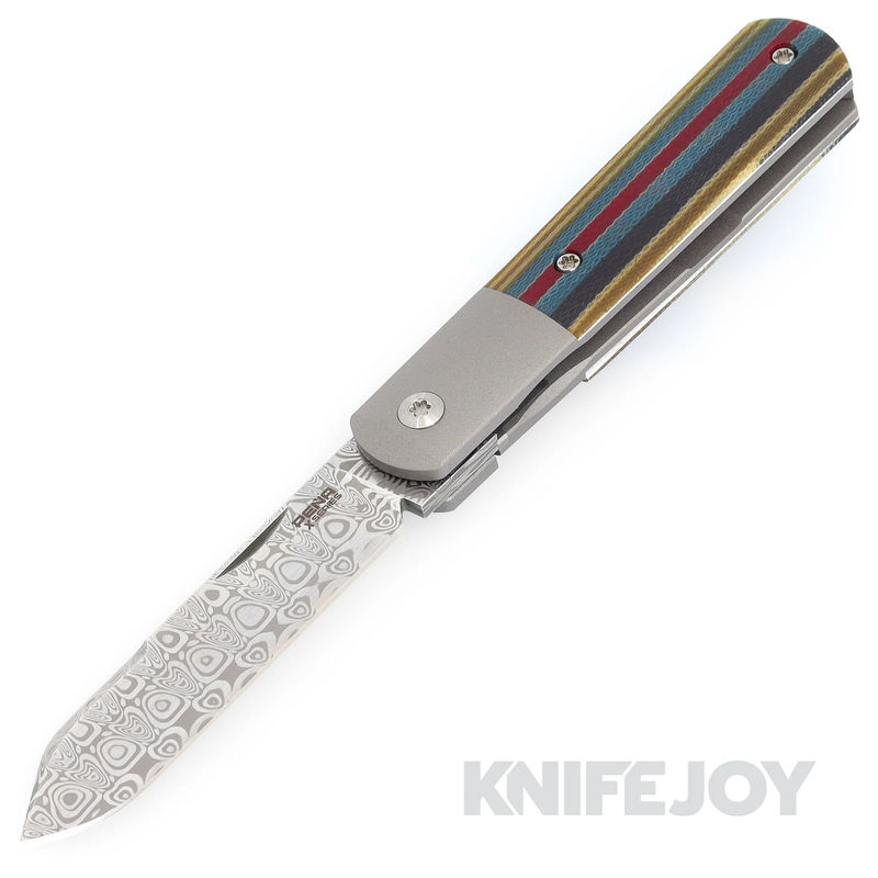Enrique Pena X Series Front Flipper Barlow #2 Spey Blade Damasteel with Custom Micarta Handles