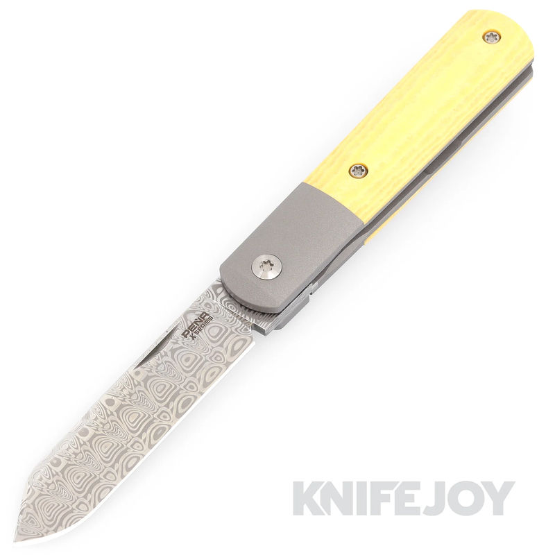 Enrique Pena X Series Front Flipper Barlow #2 Spey Blade Damasteel with Custom Micarta