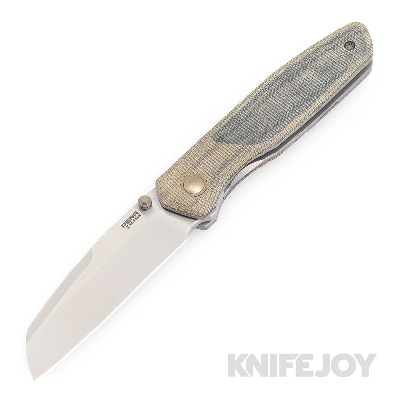 Enrique Pena X Series Front Flipper Bravo1 M390 Blade with Green Micarta Handles