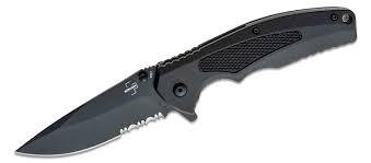 Boker Knives 01BO506 Boker Plus Gemini NGA Assisted Folder Black Combo Blade with Black FRS Handles - Clearance (Copy)