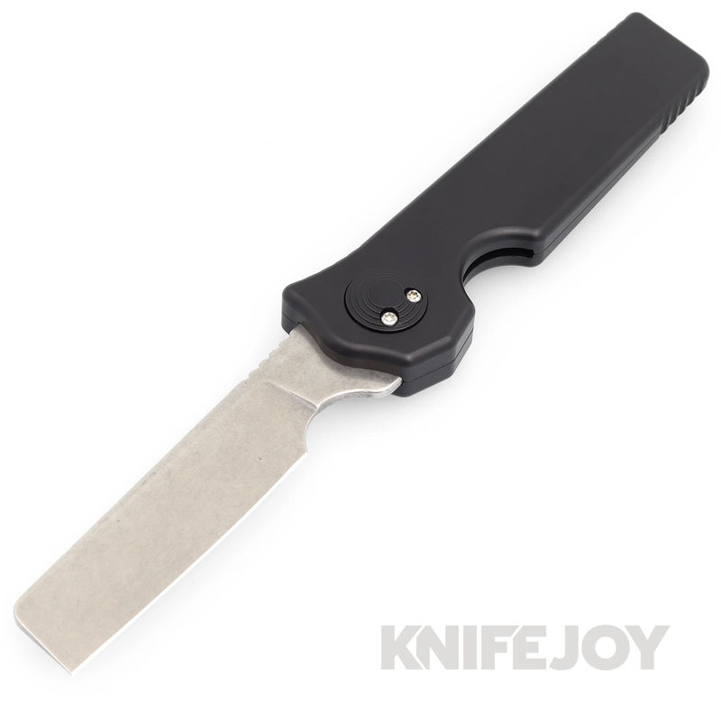 Paragon ASH-KRAZOR-AB-SW Krazor Series S35VN Stonewash Blade with Black Anodized Aluminum Handles/ Ti Clip