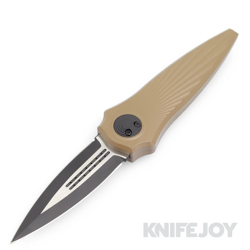 Paragon ASH-WLOCX-TSB-FD-DO-B2T Warlockx GEN2 S35VN 2Tone Black Blade with Flat Dark Earth Tapered Aluminum Handle/ Ti Clip