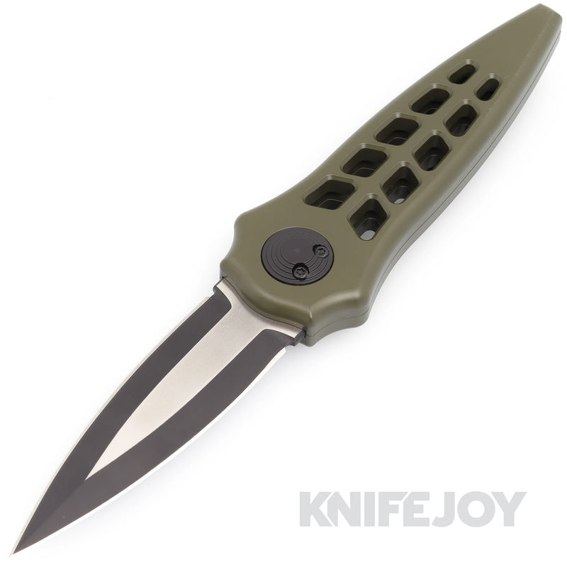 Paragon ASH-ENCHA-OD-FG-B2T Warlockx Enchanter Series S35VN 2Tone Black Blade with OD Green Cerakote Skeletonized Aluminum Handles/ Ti Clip