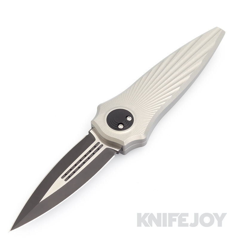 Paragon ASH-WLOCX-TSB-CA-DO-B2T Warlockx GEN2 S35VN 2Tone Black Blade with Clear Anodized Starburst Tapered Aluminum Handle/ Ti Clip