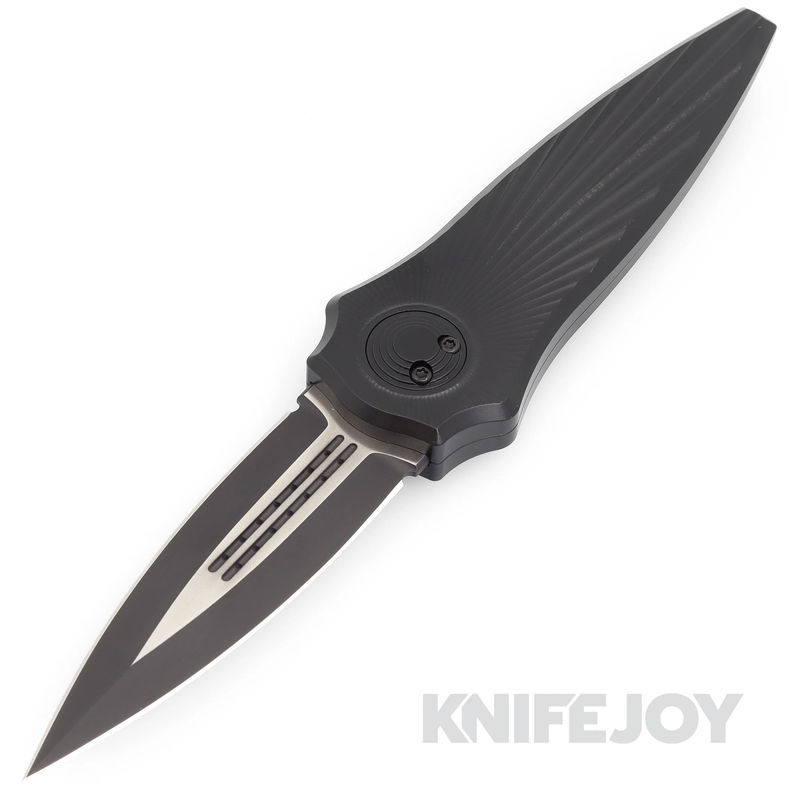 Paragon ASH-WLOCX-TSB-B-DO-B2T Warlockx GEN2 S35VN 2Tone Black Blade with Black Anodized Starburst Tapered Aluminum Handle/ Ti Clip