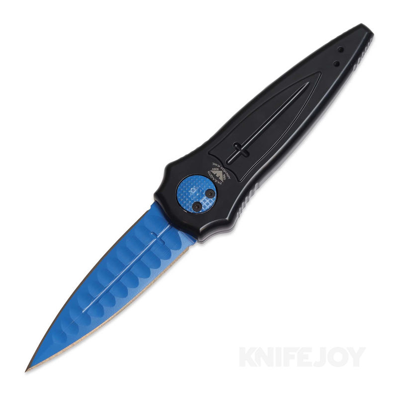 Paragon ASH-C/S/S-BLK-CBLU Cross/Shield/Sword Cerakote Blue Sorcerer Grind Blade with Black Aluminum Handle