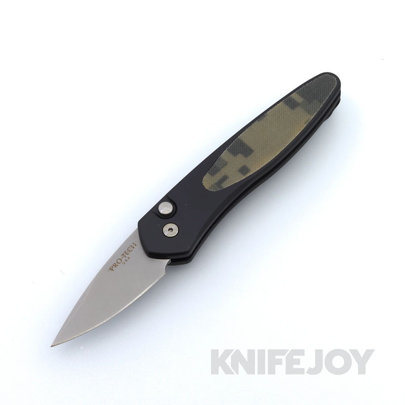 Pro-Tech Knives 3624 Half-Breed Stonewash Blade with Camo G10 over Black Handle