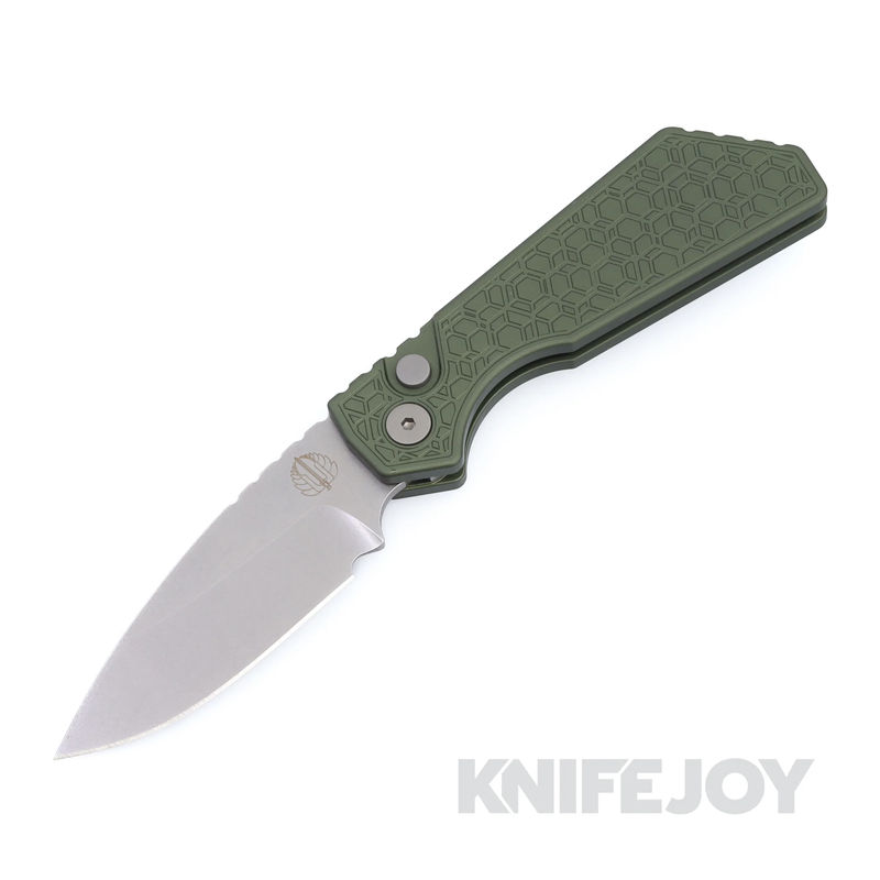 Pro-tech Knives PT205-Gridlock-GREEN Pro-Strider PT Auto Stonewash Magnacut Blade with Green Gridlock Aluminum Handles