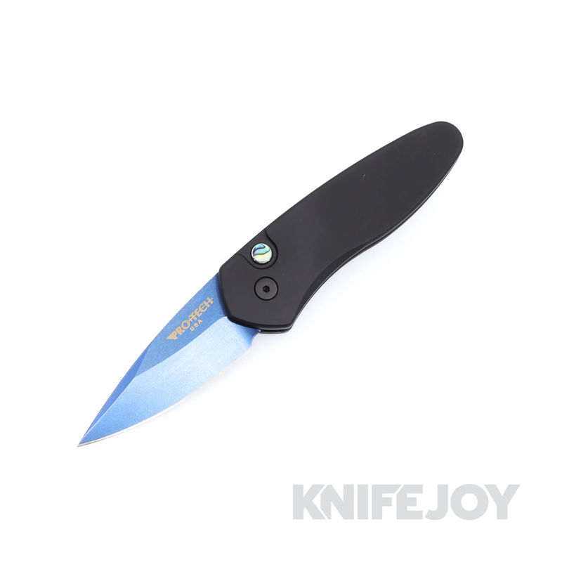 Pro-Tech Knives 2907-SB Sprint 2" Auto Folder with Sapphire Blue S35VN Plain Blade and Plain Black Aluminum Handles