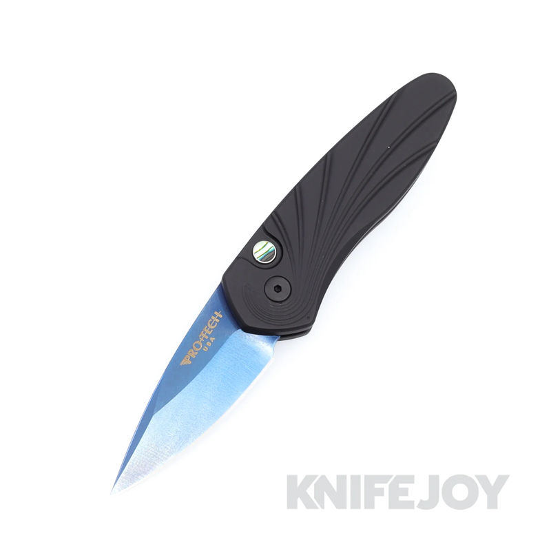 Pro-tech Knives 2937-SB Sprint 3D Carved Black Handle /Sapphire Blue S35VN Blade Knife