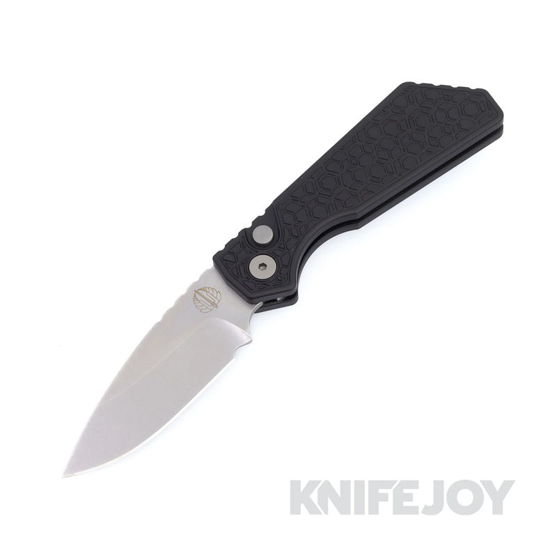 Pro-tech Knives PT205-Gridlock Pro-Strider PT Auto Stonewash Magnacut Blade with Black Gridlock Aluminum Handles/ Black Clip/ Blasted Hardware