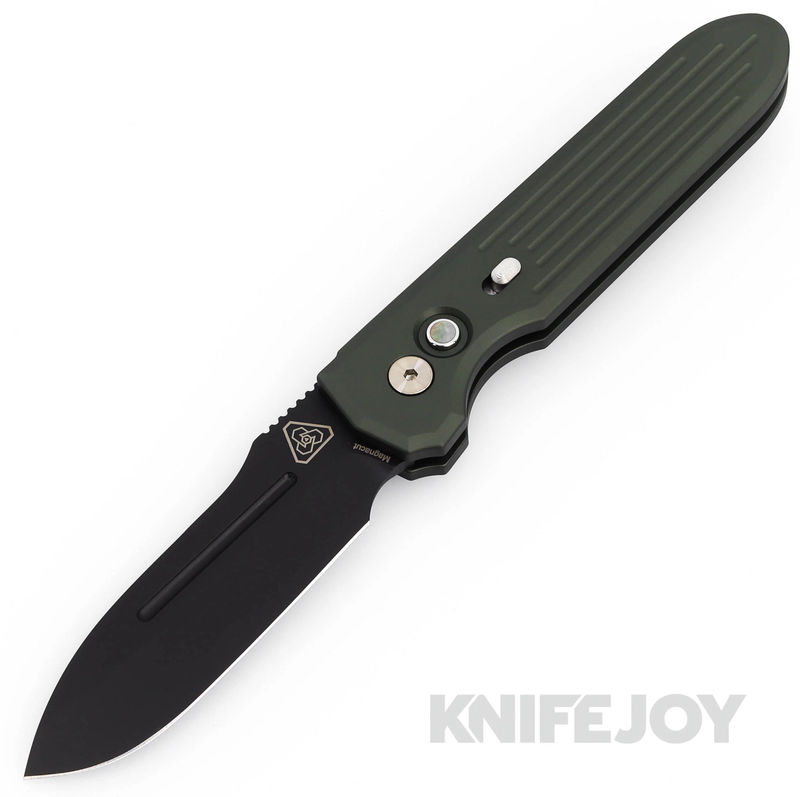 Pro-tech Knives PT-1805-GREEN Auto Prometheus Design Werx- Invictus DLC Black Magnacut Blade with Green Aluminum Handle