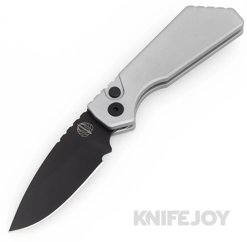 Pro-tech Knives PT203-GREY Pro-Strider PT+ Auto DLC Black Magnacut Blade with Solid Grey Aluminum Handle/ Black Hardware