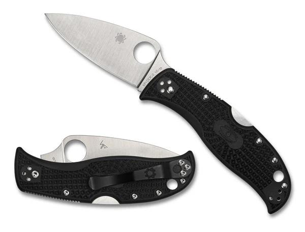 Spyderco C262PBK LeafJumper Folding Knife Plain Satin VG-10 Leaf Shaped Blade with Black FRN Handles