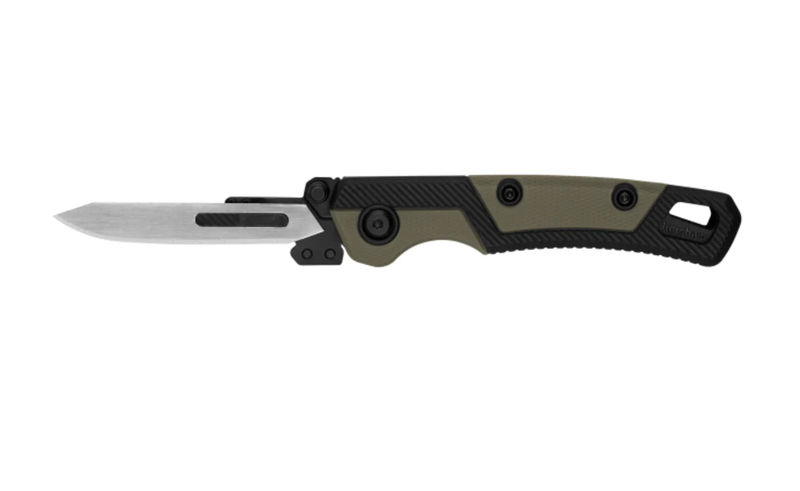 Kershaw 1891 Lonerock RBK 2 Scalpel Blade with Olive Glass-filled Nylon/ Rubber Handles
