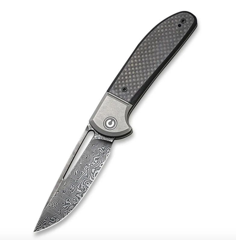 We Knife - Civivi Trailblazer XL Slip Joint Knife Twill Carbon Fiber Overlay On Black G10 On Gray Stainless Steel Handle