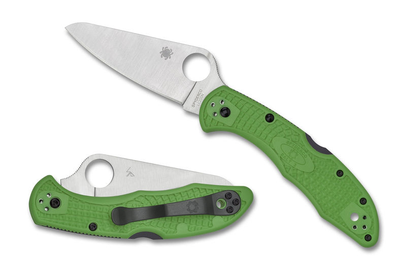 Spyderco C88FPGR2 Salt 2 Lightweight Lockback Knife Green FRN (3" Satin)