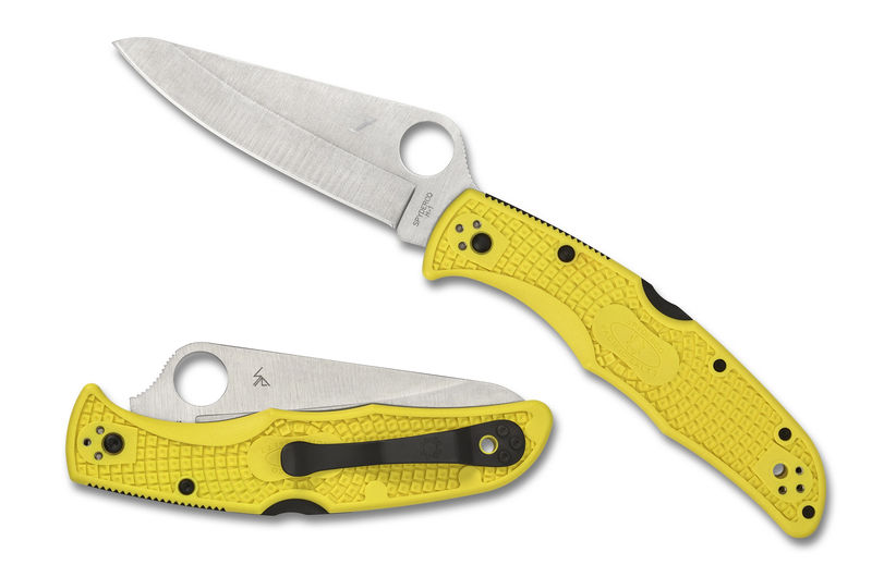 Spyderco C91PYL2 Pacific Salt 2 FRN Yellow Plain Blade H1 Knife