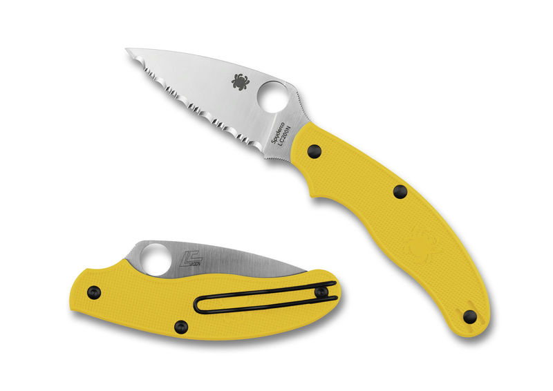 Spyderco C94SYL UK Penknife Lightweight Yellow FRN (2.9" Serr)