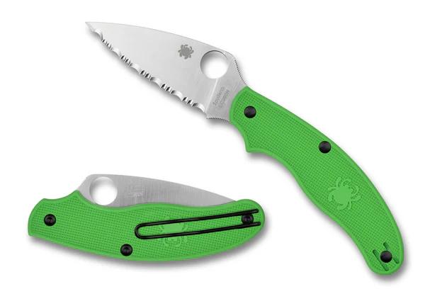 Spyderco C94SGR UK Penknife Salt SpyderEdge Blade with Green FRN Scales (2.9" Satin)