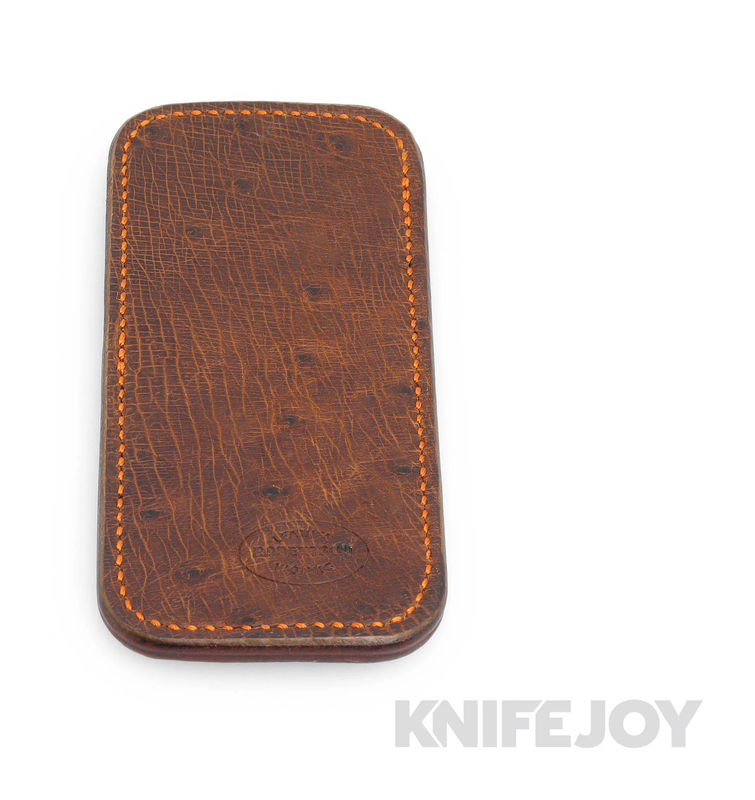 Robertson Leather Works Leather Slip Size Medium Exotic Leather with Orange Stitching
