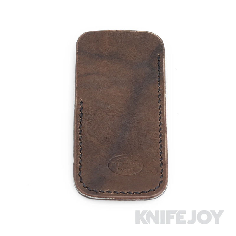 Robertson Leather Works Leather Slip Size Medium Dark Brown Leather with Black Stitching