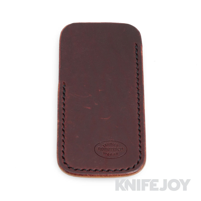 Robertson Leather Works Leather Slip Size Medium Dark Brown Leather with Black Stitching